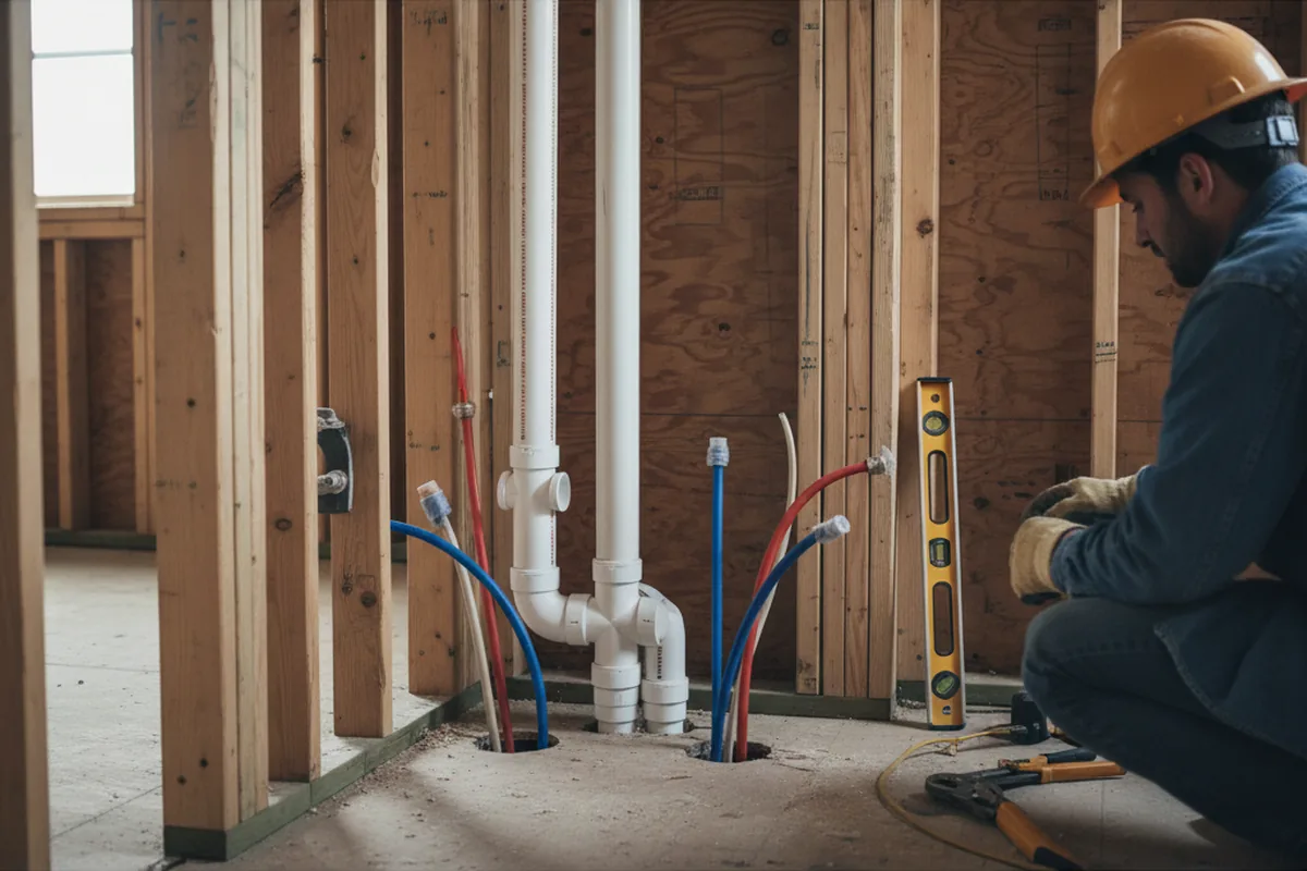 Drain and supply rough-in during Drain Cleaning in Stuart